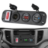 Led Ekranlı Çift USB Araç Şarj Soketi Voltmetre Çakmaklık 12V Aç Kapa Anahtarlı